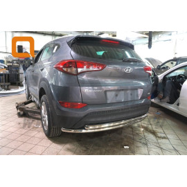 Защита заднего бампера Hyundai Tucson 2017 двойная